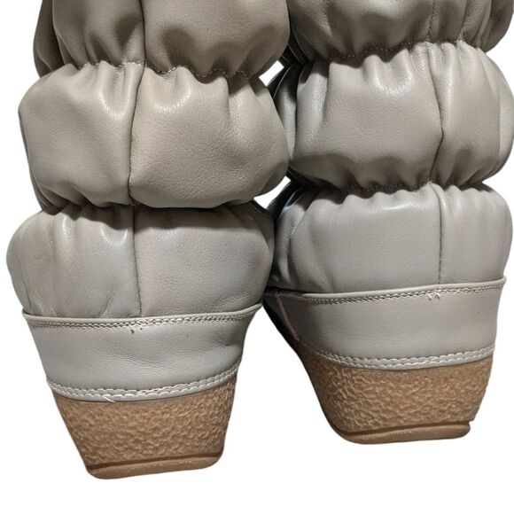 Diadora leather fur lined accented snow boots moon lace up platform taupe 40/41 - Picture 7 of 12